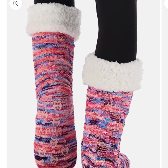 The Comfy Slipper Socks in Pink Multi - women’s size 6-10 - Christmas gifts! - Picture 5 of 12